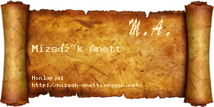 Mizsák Anett névjegykártya