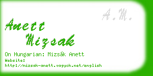 anett mizsak business card