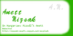 anett mizsak business card